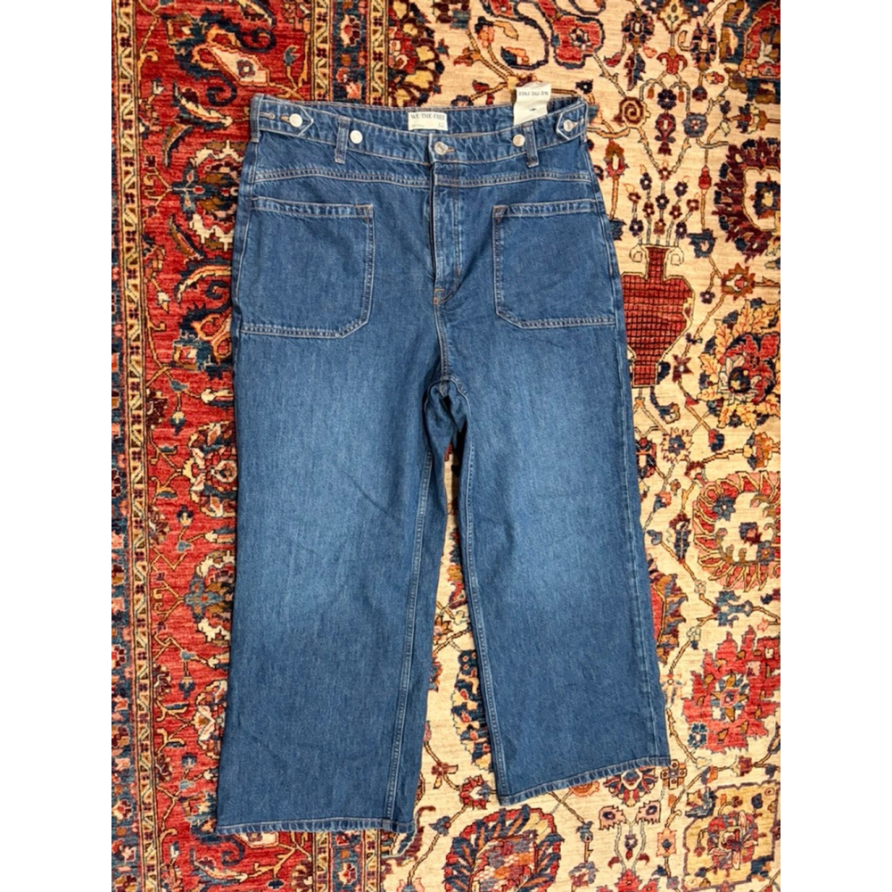 New Free People We The Free Palmer Cuffed Jeans Women’s 32 High Rise Cropped